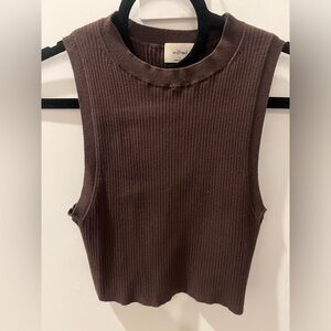 Aritzia Wilfred  RESO SWEATER in rich mocha brown